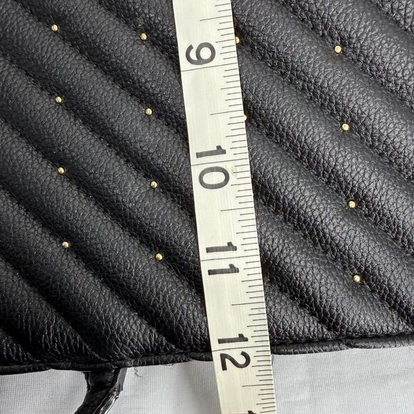 Victorias Secret Tote Gold Studded Bag Black shoulder purse lined - Picture 13 of 15